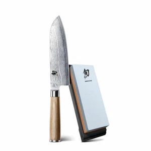 Kai Shun Classic White Set 2 szt. Nóż Santoku Kamień szlifierski Nóż kuchenny - Zdjęcie 1 z 5