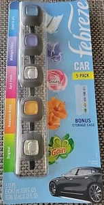 Febreze Linen Sky, Midnight, April Fresh, Hawaiian, Original, 5 Car Vent Clips - Picture 1 of 2