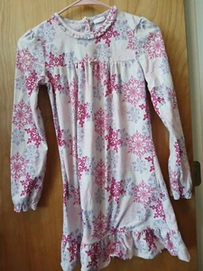 GIRLS 10 12 TOTAL GIRL FLEECE NIGHTGOWN SNOWFLAKES - Picture 1 of 2