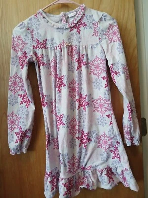 GIRLS 10 12 TOTAL GIRL FLEECE NIGHTGOWN SNOWFLAKES - Image 1 of 2