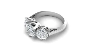Vintage Round Moissanite Diamond Wedding Bridal Women Ring 925 Sterling Silver - Picture 1 of 3