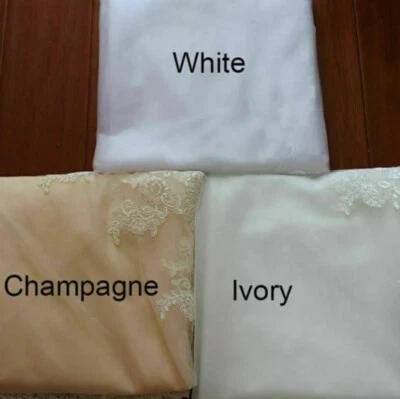 Velo de encaje de tul suave largo catedral con delicado bordado boda con peine Foto 1 de 4