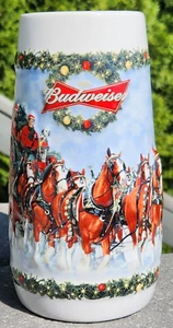 2009 Budweiser Holiday Stein - Clydesdales Horses Christmas Beer Mug - Picture 1 of 23