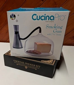 WOW! 2 KITS Cucina Pro Smoking Gun Dome Cocktail Drink Smoker Eaoak Bar Bourbon - Bild 1 von 12