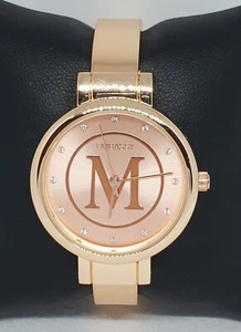 Ladies Embassy Stunning Rose Gold Tone Gemmed Dial Cuff Analog Quartz Watch C5 - Picture 1 of 9