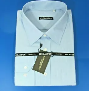 D1 ALEXANDER Men's Blue Striped Long Sleeve Dress Shirt 3XL 47/48 - Picture 1 of 2
