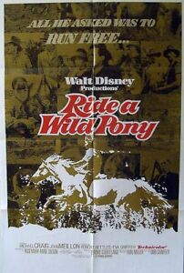 Vintage Poster RIDE A WILD PONY Walt Disney Horse 1976 27x41" 1-sheet poster