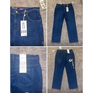 y2k Grunge Streetwear Dark Wash Style & Co Natural Fit Jeans 12S Taper Leg Skinny - Bild 1 von 11