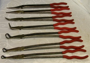 SUNEX 7PC EXTRA LONG 16" RED GRIP NEEDLE NOSE AND HOSE GRIP PLIER SET #3713-3719 - Picture 1 of 7