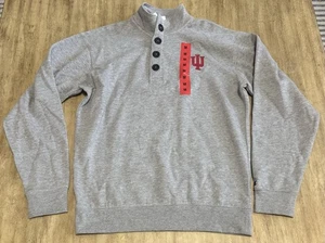 Champion Indiana Hoosiers 1/4 Botón Pullover Sudadera Hombre’s Gris Medio - Imagen 1 de 13