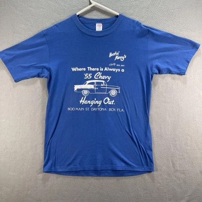 Camisa de Niñera Hootin De Colección Para Hombre Grande Azul Daytona Beach Chevy Bar Años 80 EE. UU. Foto 1 de 4