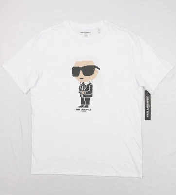 Karl Lagerfeld Paris Mens Graphic T-Shirt White L Short Sleeve  Crew Neck - Image 1 of 4