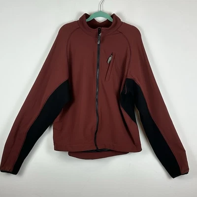 Ibex Men’s Climawool Merino Wool Full Zip Burgundy Mock Neck Jacket XL - Image 1 of 4