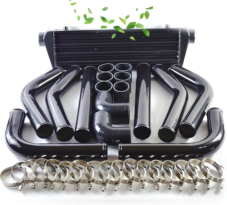 Intercooler turbo universal 28" x 7" x 2,5" + mangueras dobladas + kit de acopladores rectos Foto 1 de 4