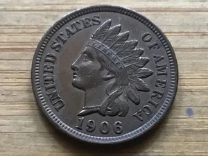 1906 Indian Head Cent Penny schön ss/vz scharfe FREIHEIT - Bild 1 von 3