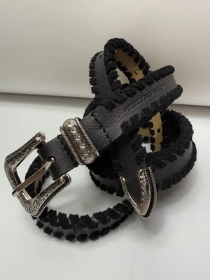 Cinturón Rebecca Minkoff Delgado Estilo Western Cuero Mujer Plateado Hebilla M Foto 1 de 4