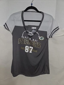Green Bay Packers NFL #87 Jersey Shirt Glitter Sparkle Womens L Jordy Nelson - Picture 1 of 5