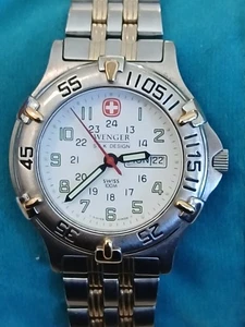 Reloj Suizo De Colección Wenger SAK Diseño Hombres 41mm Día/Fecha Manecillas Brillantes Necesita Batería - Imagen 1 de 10