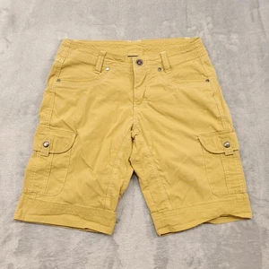 Kuhl Splash Shorts Womens 4 Mustard Yellow Cargo Stretch Patina Dye Hiking - Picture 1 of 14