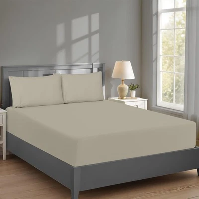 Sábana Ajustable RUVANTI 100% Algodón Tamaño Completo Solo Sábana de Percal de Enfriamiento Crujiente Foto 1 de 4