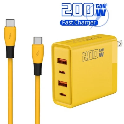 Cargador de Pared 200W GAN Carga Rápida USB Tipo C Para Teléfono Samsung iPhone Android Foto 1 de 4