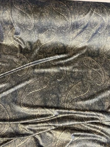 Tela de terciopelo elástico estampada cachemira metálica antigua de 5 metros. 150 cm de ancho - Imagen 1 de 4