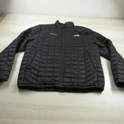 North Face Jacket Mens Large Black Thermoball Puffer Down Outdoor Full Zip - Image 1 of 4