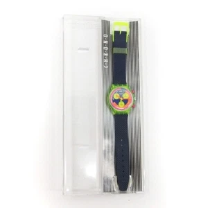 Swatch Original Grand Prix Circa 1992 Quartz with box NEON Vintage Rare - Picture 1 of 9
