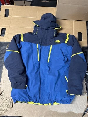 THE NORTH FACE Jacket Mens XL Blue Hooded 2 layers Ski Snow Hyvent - Image 1 of 4