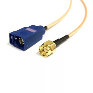 15cm RP SMA male to Fakra C female jack blue jumper cable RG316 for GPS antenna - Picture 1 of 6