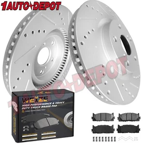 Front Brake Rotor Carbon Fiber Pad Kit for Toyota Camry 07-17 Avalon Lexus ES350 - Picture 1 of 7