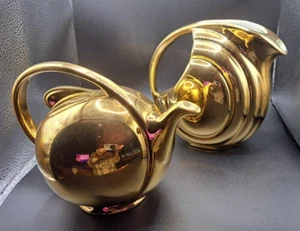 Hall Gold Pitcher Teapot Set Art Deco Porcelain China Golden GloUSA 1338 3111 - Picture 1 of 19