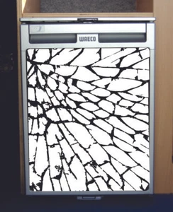 Waeco CRX50 Adesivo Vinile Frigo Stampa Avvolgente - Grunge Crepato - Foto 1 di 1