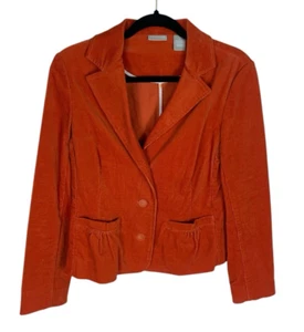 Women's Field Gear Orange Long Sleeve Button Front Corduroy Blazer Jacket Size S - Picture 1 of 6
