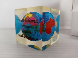 Women Behaving Badly CLEAR LETAN 2X2 BLOCK PAPWERWEIGHT - Picture 1 of 5