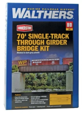 Walthers HO Scale ~ 70' Single-Track Railroad Through Girder Bridge ~ 933-4502 - Image 1 of 4