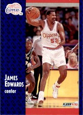 1991-92 Fleer James Edwards . Los Angeles Clippers #296