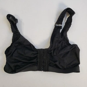 Womens Front Close Wirefree Bra Size 32 Stretch Adjustable Straps Black - Picture 1 of 10