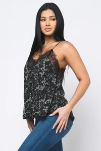 Neu mit Etikett Reset by Jane Designer-Trägertop Spaghettiträger Spitzenbesatz S, M, L - Bild 1 von 5