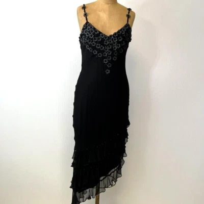 Sue Wong Dress Women 8 Midi Silk Floral Asymmetric Layer Bead Gown Party Core No - Image 1 of 4