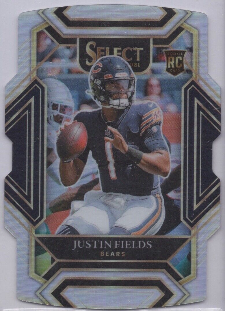 2021 Panini NFL Select Justin Fields Club Level Silver Prizm Die Cut RC