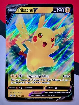 JUMBO Pikachu V Box Card SWSH198 Black Star Promo Pokemon PACK FRESH - Image 1 of 2