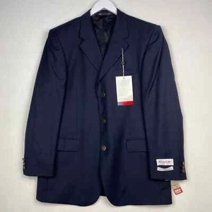 NWT Emanuel Ungaro Men's Size 42 Navy Blue Natural Stretch 3 Button Blazer Suit - Picture 1 of 11