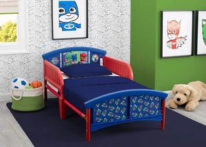 PJ Masks Toddler Bed Guard Rails Steel Frame Kids Bedroom Child Furniture Blue - Picture 1 of 5