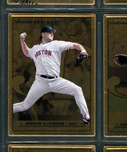 1996 LEAF PREFERRED STEEL GOLD PROMO PROMOTIONAL SAMPLE #63 ROGER CLEMENS RARE