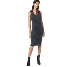 Allsaints Leigh Studded Sheath Dress Gray Size 6 - Picture 1 of 3