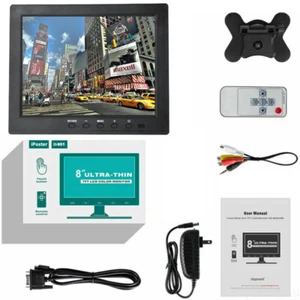 8" Monitor Built-in Speaker HDMI Monitor IPS Screen VGA AV For Raspberry Pi PC - Picture 1 of 24