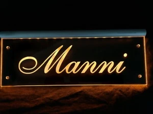Manni LED Namensschild oder dein Name LKW Truckerschild personalisiert Manfred - Picture 1 of 12