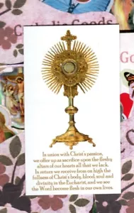 Eucharistic Adoration Prayer Card (2" x 3 1/2") Heavy Paperstock Holy Card - Picture 1 of 2