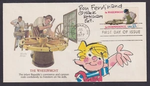 Ron Ferdinand, Cartoonist for Dennis the Menace, signed FDC with sketch, XF - Picture 1 of 1